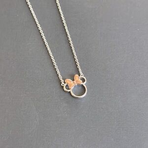 Disney necklace. Minnie Mouse. Silver and rose gold. Adjustable.